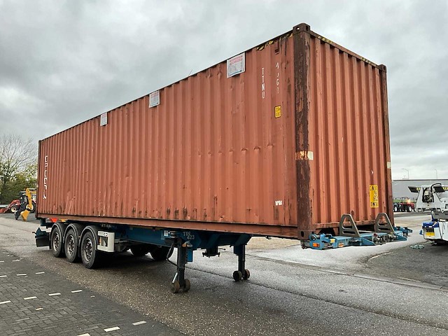 2012 vanhool 3b0079 container chassis met container - afbeelding 28 van  29