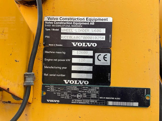 2012 volvo l60g shovel - afbeelding 18 van  26
