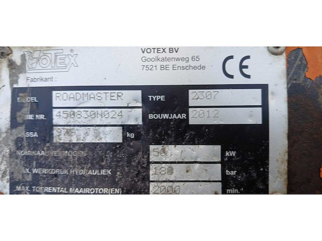 2012 votex roadmaster 2307 front klepelmaaier - afbeelding 15 van  15
