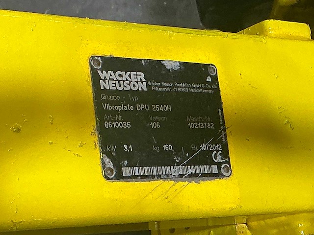 2012 wacker neuson dpu 2540 trilplaat - afbeelding 2 van  10