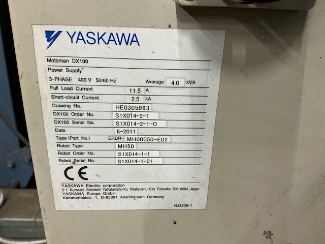 2012 yaskawa mt1-3000-s2d lasrobot complete opstelling - afbeelding 61 van  66
