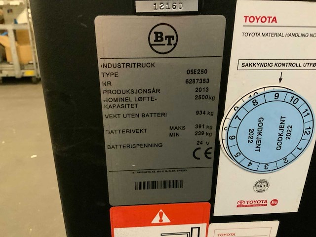 2013 - bt - ose250 - orderpicker - afbeelding 4 van  12