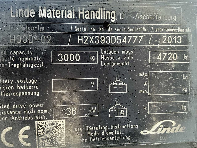 2013 - linde - h30d-02 - forklift trucks - afbeelding 4 van  12