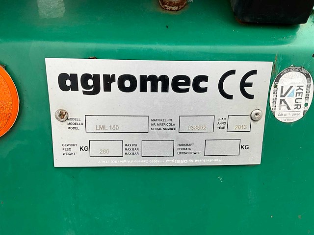 2013 agromec lml150 klepelmaaier - afbeelding 6 van  14