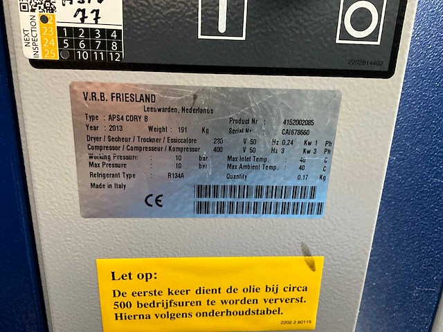 2013 airpress aps 4 basic combidry schroefcompressor - afbeelding 4 van  6
