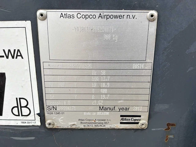 2013 atlas copco qas 14 dieselstroomaggregaat - afbeelding 3 van  11