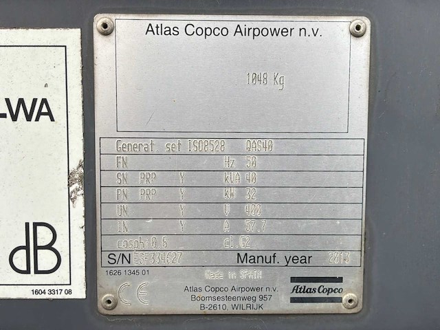 2013 atlas copco qas 40 stroom aggregaat aanhangwagen - afbeelding 22 van  29