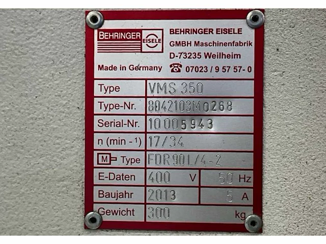2013 behringer eisele vms 350 cirkelzaagmachine - afbeelding 7 van  15