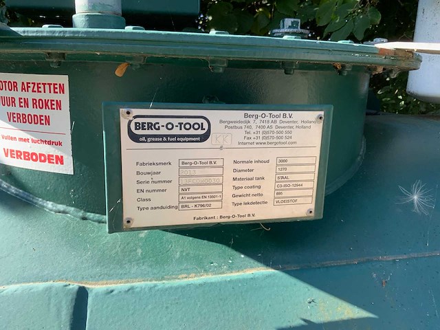 2013 berg-o-tool brl - k796/02 3000liter dieseltank - afbeelding 8 van  10