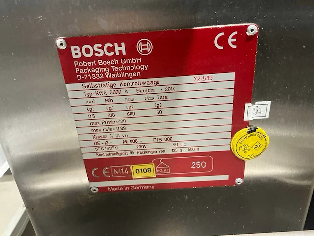2013 bosch kwe 6000 a checkweigher - afbeelding 5 van  14