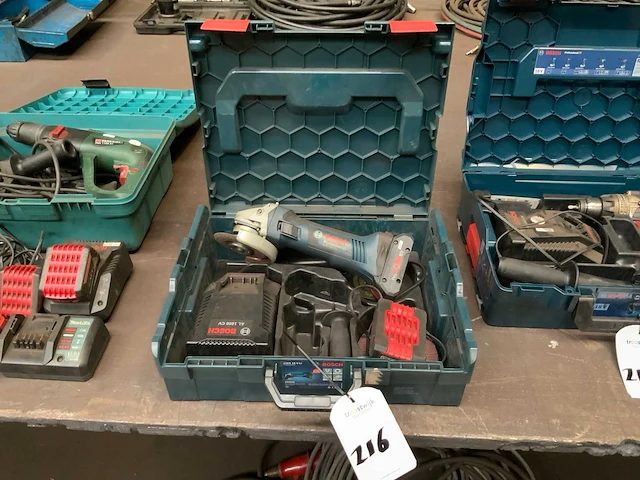 2013 bosch professional gws 18 v-li accu haakse slijptol - afbeelding 1 van  3