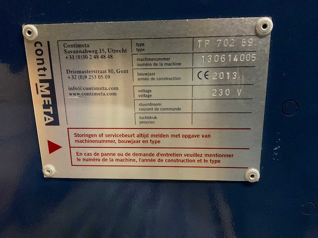 2013 contimeta tp 702 59 automatische boog-omsnoermachine - afbeelding 5 van  5