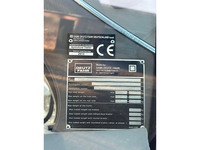 2013 deutz-fahr 7250 ttv vierwielaangedreven landbouwtractor - afbeelding 5 van  13