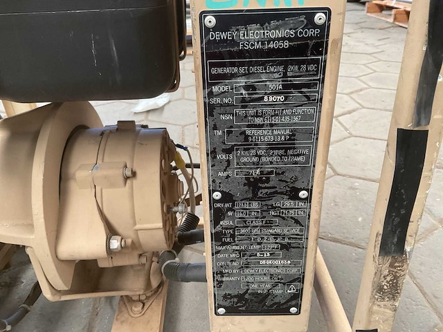 2013 dewey electronics corp. 501a stroomgenerator - afbeelding 8 van  10
