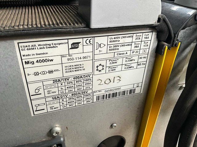 2013 esab mig 4000iw mig lasapparaat - afbeelding 9 van  9