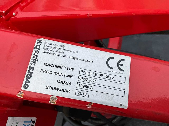 2013 evers forest le-9f r62v cultivator diep tand - afbeelding 8 van  8