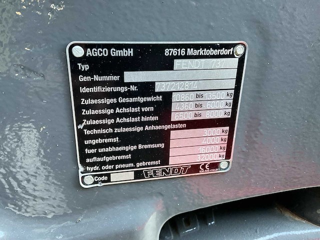 2013 fendt 724 vario vierwielaangedreven landbouwtractor - afbeelding 13 van  24