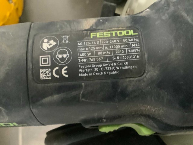 2013 festool dsc-ag 125 haakse diamant slijpmachine - afbeelding 3 van  3