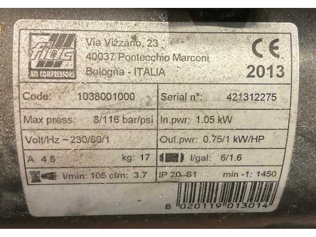 2013 fiac mobiele luchtcompressor - afbeelding 3 van  3
