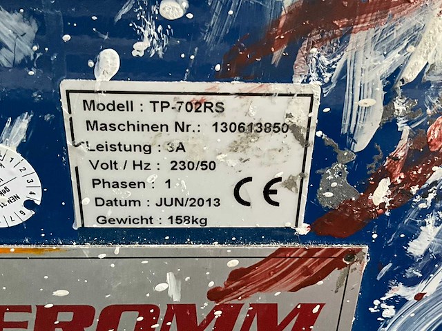 2013 fromm tp-702rs omsnoeringsapparaat - afbeelding 5 van  8