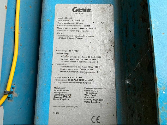 2013 genie gs-2646 hoogwerker - afbeelding 5 van  13