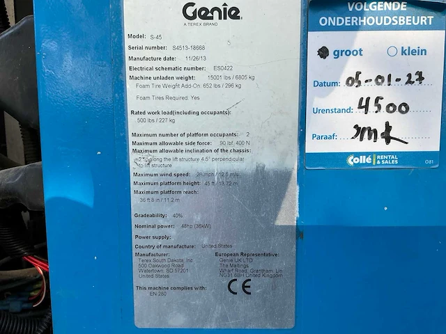 2013 genie s45 hoogwerker - afbeelding 41 van  41