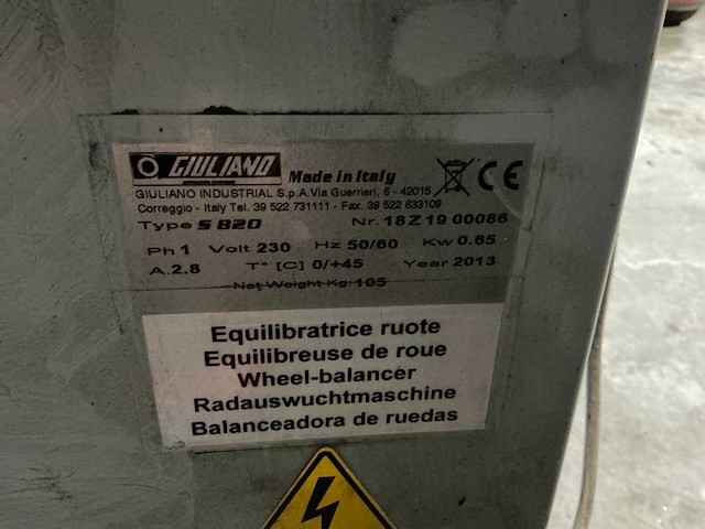 2013 giuliano s820 banden balanceerapparaat - afbeelding 5 van  5