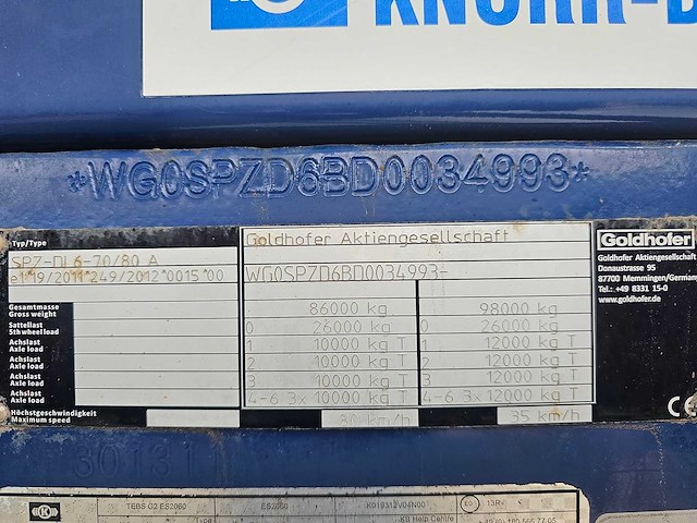 2013 goldhofer spz-dl 6-70/80 a 6-assige uitschuifbare zwaartransportoplegger 27,05 m 69.900 kg - afbeelding 11 van  19