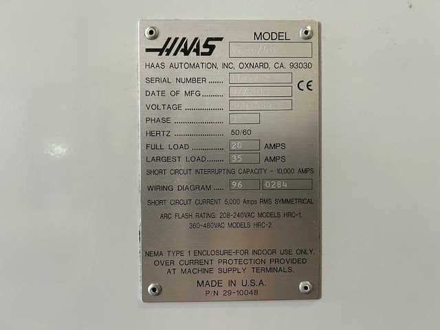 2013 haas vf-6/40 cnc universeel machinecentrum - afbeelding 8 van  16