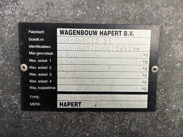 2013 hapert hv2700 23 machine-transporter - afbeelding 5 van  14