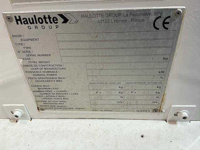 2013 haulotte star 8-1 hoogwerker - afbeelding 8 van  16