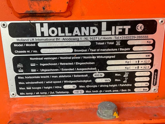2013 holland lift hl-11816 hoogwerker - afbeelding 18 van  25
