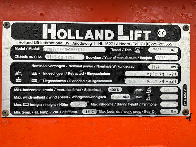 2013 holland lift n-165el12 hoogwerker - afbeelding 11 van  21