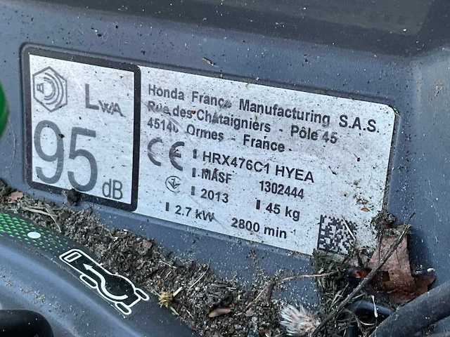 2013 honda hrx 476 hy grasmaaier - afbeelding 5 van  13