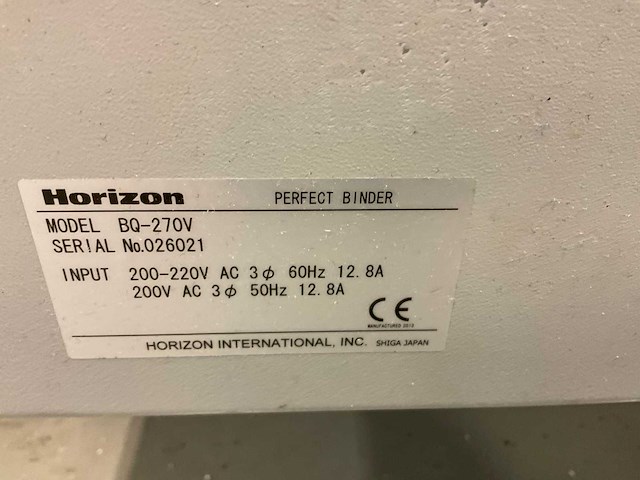 2013 horizon bq-270v lijmbindmachine - afbeelding 3 van  11