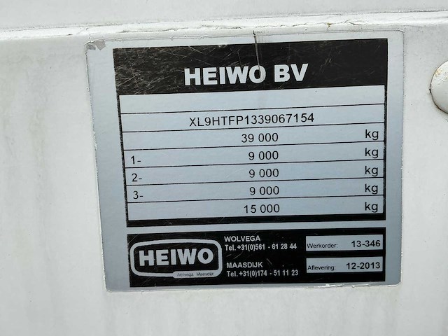 2013 h.t.f. hzo 39 oplegger - afbeelding 17 van  25