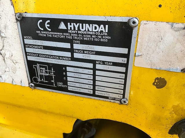 2013 hyundai 30d-7e vorkheftruck - afbeelding 14 van  22