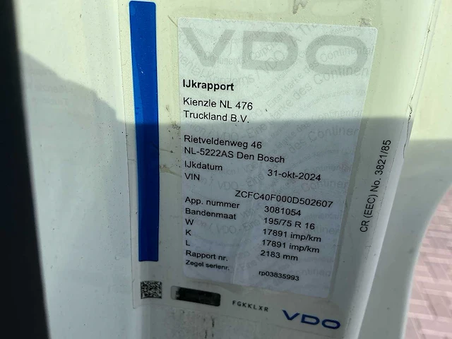 2013 iveco 40c21 300 vrachtwagen be - afbeelding 16 van  19