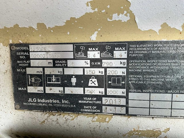 2013 jlg 1230es hoogwerker defect - afbeelding 17 van  22
