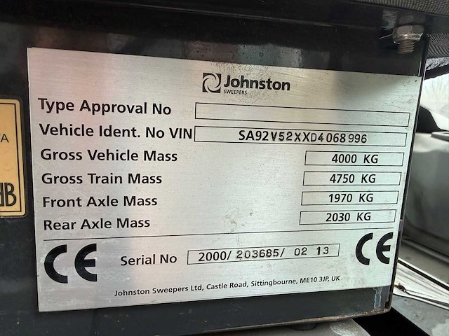 2013 johnston c202 straatveegmachine - afbeelding 4 van  38
