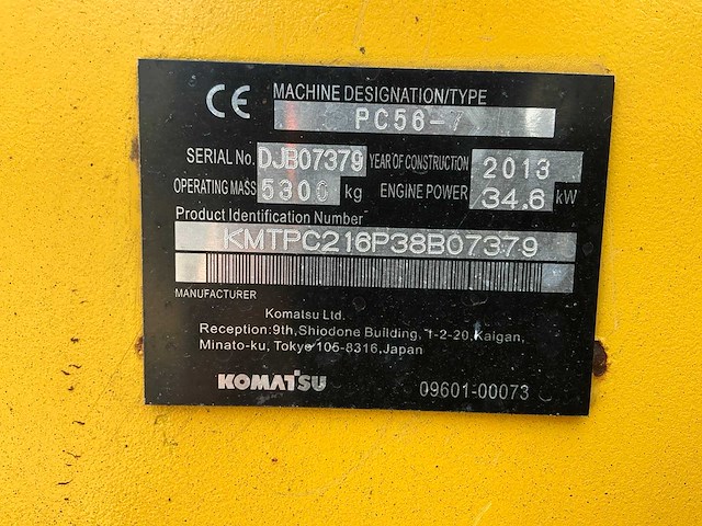 2013 komatsu pc56 midigraafmachine - afbeelding 30 van  36