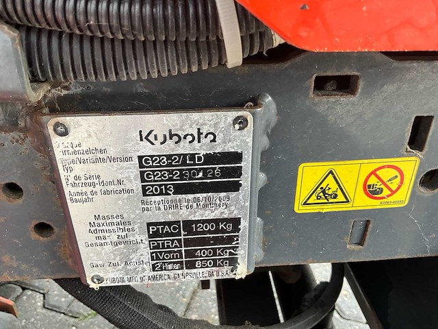 2013 kubota g23-ii /ld zitmaaier - afbeelding 13 van  21