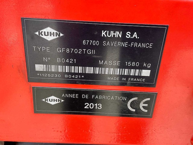 2013 kuhn gf 8702 t gii schudder - afbeelding 4 van  12
