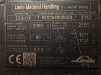 2013 linde e20 vorkheftruck - afbeelding 3 van  3
