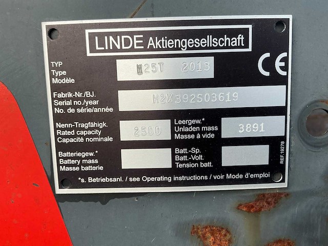 2013 linde h25t vorkheftruck - afbeelding 20 van  27
