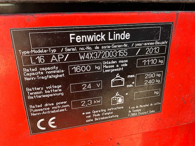 2013 linde l16 ap stapelaar - afbeelding 3 van  11