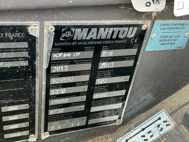 2013 manitou 840-137 verreiker - afbeelding 10 van  13