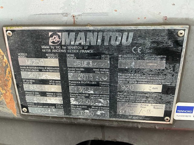 2013 manitou mi25d vorkheftruck - afbeelding 22 van  29