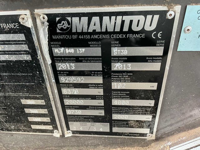 2013 manitou mlt 840-137 st3b verreiker - afbeelding 25 van  29