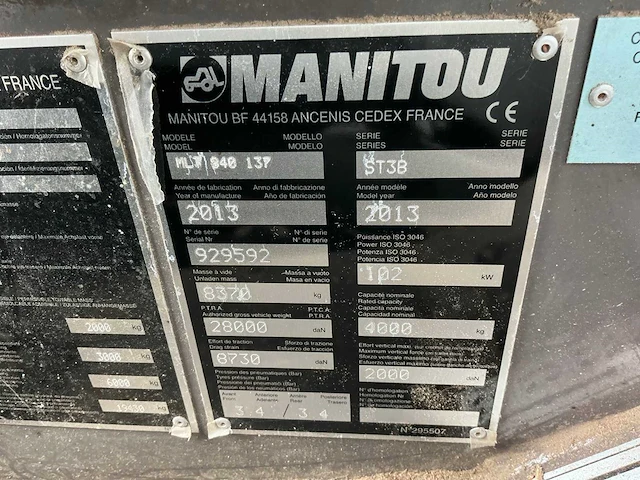 2013 manitou mlt 840-137 st3b verreiker - afbeelding 48 van  50